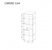 CARINI polc - CA4, világos grafit/fehér briliáns/nash tölgy