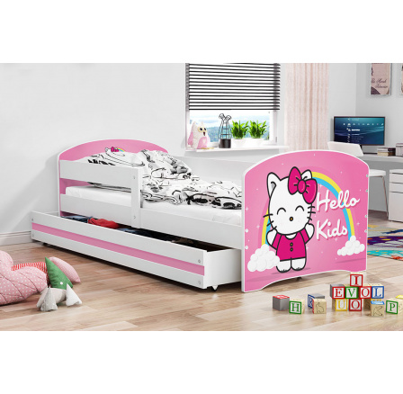 Postel Hubert 80x160 bílá/hello kids Postel Hubert 80x160 bílá/hello kids