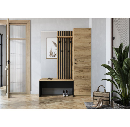 Előszobafal ZARIS, Arany tölgy / Fekete