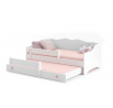 EMKA II Kétszemélyes ágy matracokkal Rózsaszín, Fehér 160x80 Fehér