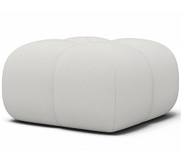 Kárpitozott puff Covio, fehér bársony Paolli 01 85x52