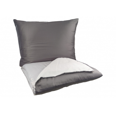 Povlečení Satén UNI DUO 140x200, 70x90cm antracit/světle šedá