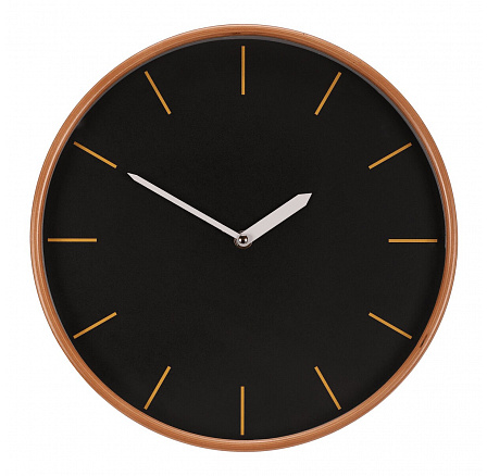 Hodiny nástěnné - pr. 32 cm, MDF a dřevěný rám, černé
