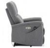 Polohovací křeslo, elektrické zabudované ovládání, šedá, látka, TV-929 GREY2