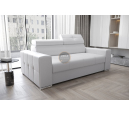SOFA MARGO II 195 CM - SKÓRA NATURALNA - Skóra biała