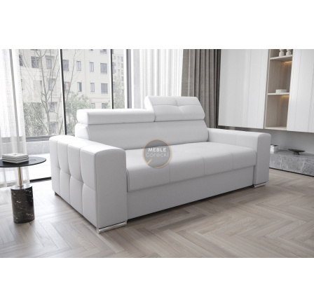 SOFA MARGO II 195 CM - SKÓRA NATURALNA - Skóra biała