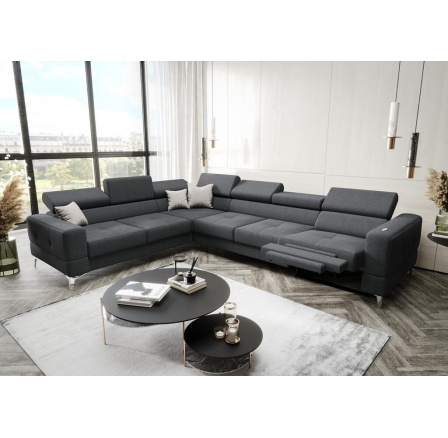 NAROŻNIK ROZKŁADANY TOSCANIA MAX RELAX 320×250 - lewa , Odcienie grafitu