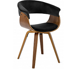 Krzesło OHIO 2 Welurowe Czarne Sklejka Gięta