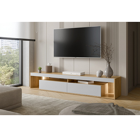 FIORE 200 TV-szekrény, tajga tölgy / szürke FIORE 200 TV-szekrény, tajga tölgy / szürke