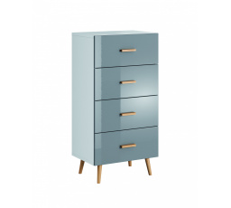 BRILLO K4S komód, Fehér matt + Szürke lakk