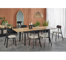 EDMONDO étkezőasztal, Természetes tölgy/Fekete