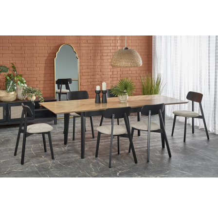 EDMONDO étkezőasztal, Természetes tölgy/Fekete