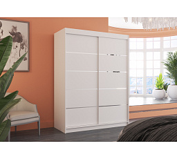 Tolóajtós szekrény LUFT 150 Fehér+Fehér