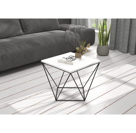 DIANA dohányzóasztal 50x50 Fekete+Fehér