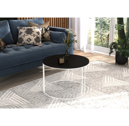 NOEL Dohányzóasztal Fehér+Fekete