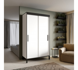 Tolóajtós szekrény BRIG 120 Fehér+Fekete