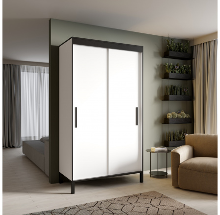 Tolóajtós szekrény BRIG 120 Fehér+Fekete