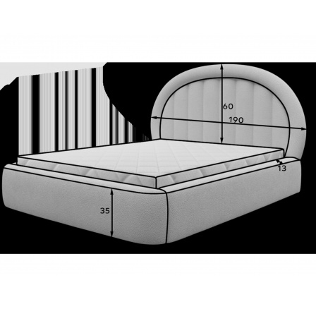 Tapedo Bed + Metal Frame/Gas Lift/Storage 160x200 Royal 05 1