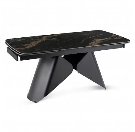Stół VERONA Ceramiczny Rozkładany 160-240 cm Czarny Marmur/Czarny