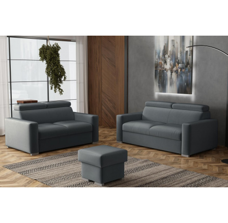 Sedací souprava Petrit 3+2+taburet Paros tmavě šedá