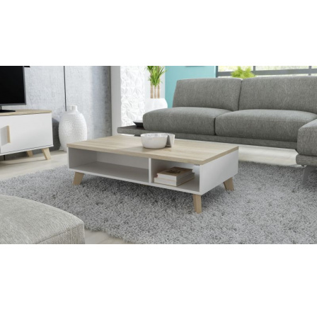 LOTTA dohányzóasztal 110, Fehér/ Sonoma tölgy