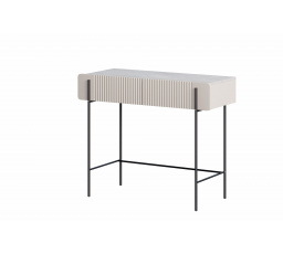 Toaletka Malmi 100 cm z szufladami - kaszmir / crema bianca / czarne nóżki