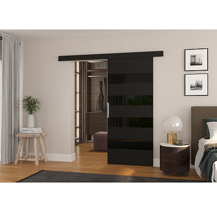 MILOU 96 tolóajtó falra Black+Black Lacobel