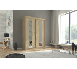 Tolóajtós szekrény tükörrel BALTON 150 Sonoma+Sonoma