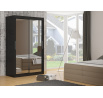 Tolóajtós szekrény tükörrel ETTORE 180 Fekete+Fekete
