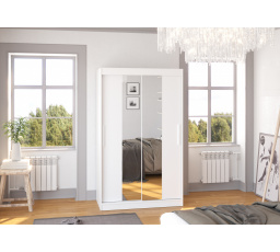 Tolóajtós szekrény tükörrel SANTOS 120 Fehér+Fehér