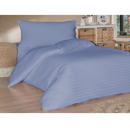 Povlečení saténový proužek 140x200, 70x90cm modré