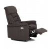 Polohovací křeslo, elektrické zabudované ovládání, hnědá, látka, TV-925 BR2