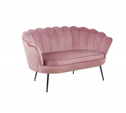 Sofa SF1-FXJG bársonyos rózsaszín, fekete lábakkal