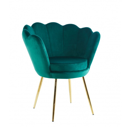 Zöld bársony fotel /arany lábak/ FR1-FX