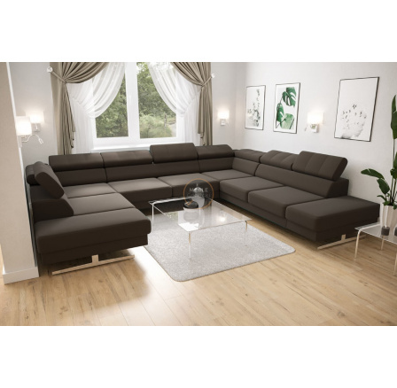 NAROŻNIK EMPORIO MAX I 300X350X220 - prawa , Odcienie Brązu