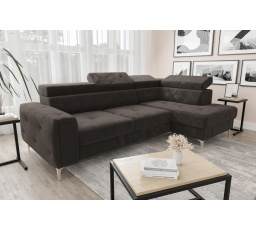 NAROŻNIK Z FUNKCJĄ SPANIA ORION 165X255 - Odcienie brązowego , prawa