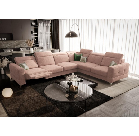 NAROŻNIK Z FUNKCJĄ RELAX MALIBU MAX 320x250 - prawa , Odcienie różu