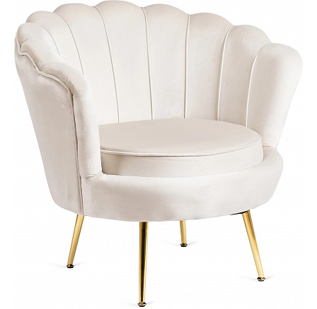 Fotel ANGEL Kremowy Welurowy