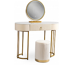 Toaletka ASHLEY Beżowa/Złota