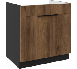 Dolní skřínka MONZA - 80 ZL 1S BB, Černá mat/Ořech