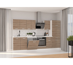 Kuchyňská linka DAVIS - 3 m, Bílá/Dub Sonoma Trufla