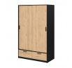 Šatní skříň LINCOLN 2D2S, Černý mat/Jackson hickory