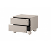 Szafka nocna z dwoma szufladami Sonatia II na nogach kulach 45 cm - kaszmir