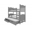Háromszemélyes emeletes ágy matracokkal LETICIA Szürke