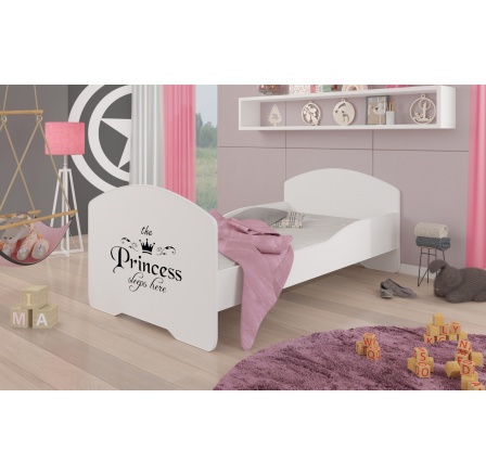 Łóżko z materacem PEPE PRINCESS BLACK 140x70 White