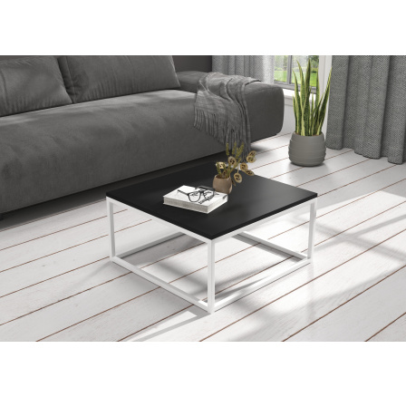 BELTEN dohányzóasztal 65x65 Fehér+Fekete