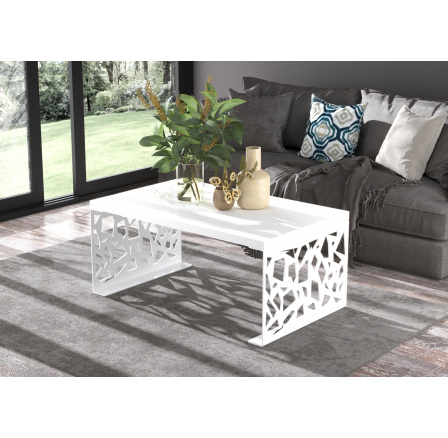 SEMARA dohányzóasztal 100x60 Fehér+Fehér