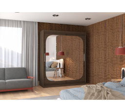 Tolóajtós szekrény tükörrel ARIZONA 180 Choco+Choco