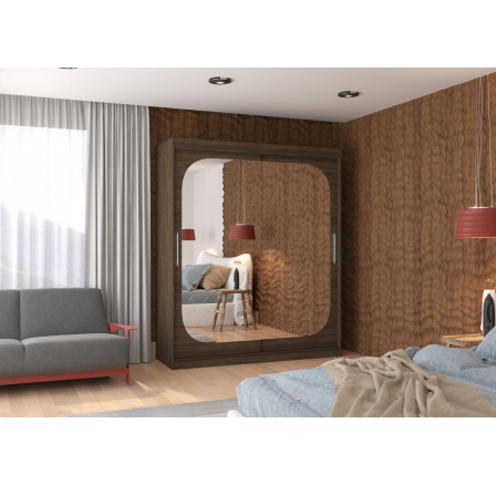Tolóajtós szekrény tükörrel ARIZONA 180 Choco+Choco