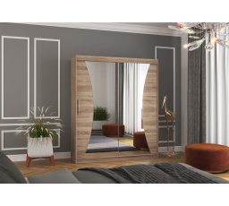 Tolóajtós szekrény tükörrel CHARLOTTE 180 Truffle+Truffle